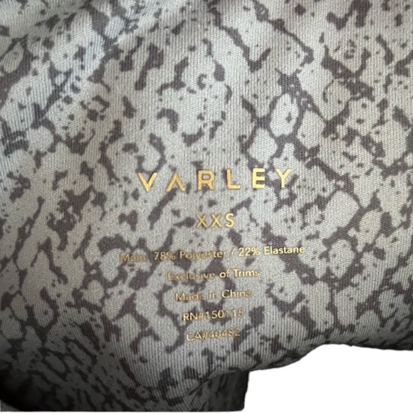 🌺VARLEY Gray Snake Print Century 2.0 High-Rise 7/8 Length Leggings Size XXS🌺 - Picture 7 of 8